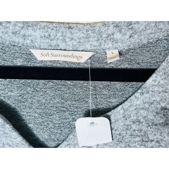 NWT Soft Surroundings Dress Large Easy Living Drawstring Waist Gray Soft Cozy - Picture 4 of 6